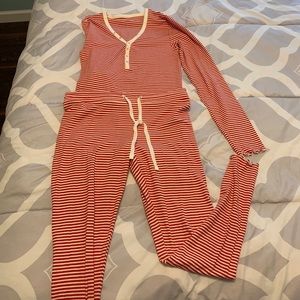Matching striped pajama set